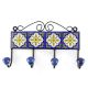 Navy Blue With White Ceramic Floral Tiles Hook 